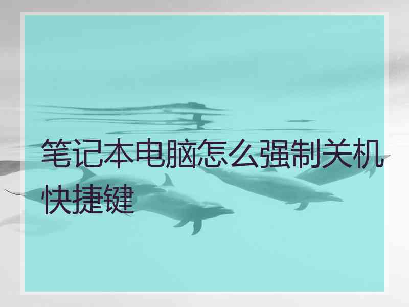 笔记本电脑怎么强制关机快捷键