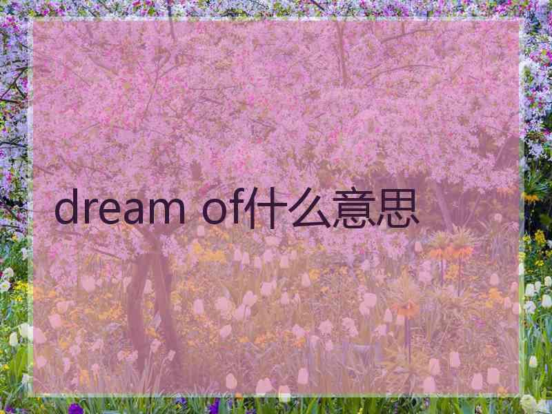 dream of什么意思