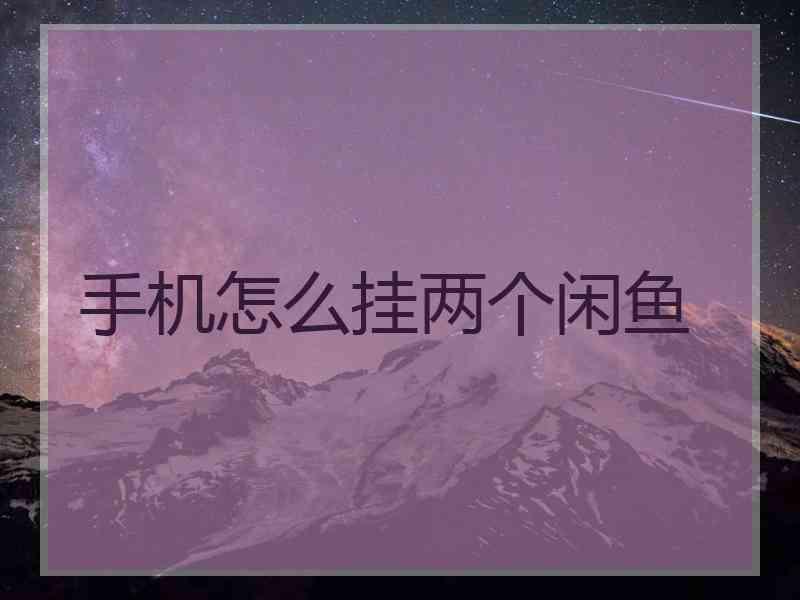 手机怎么挂两个闲鱼