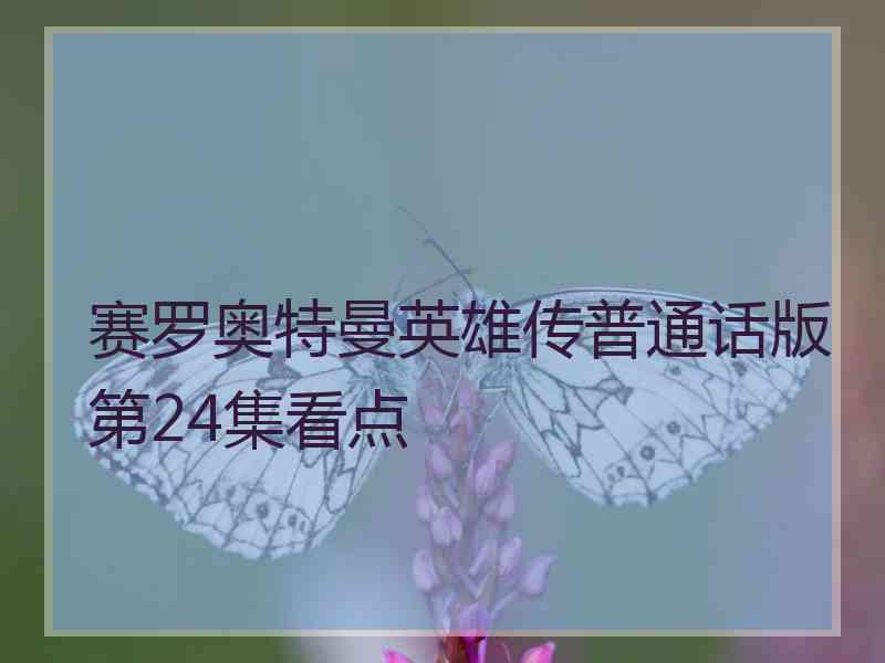 赛罗奥特曼英雄传普通话版第24集看点