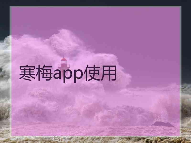 寒梅app使用