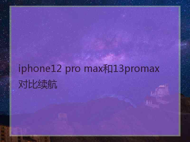 iphone12 pro max和13promax对比续航