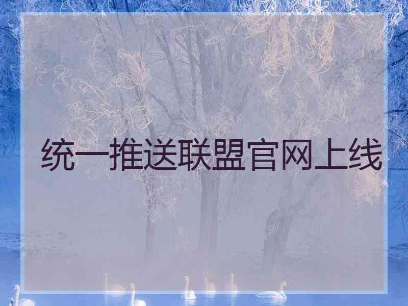 统一推送联盟官网上线