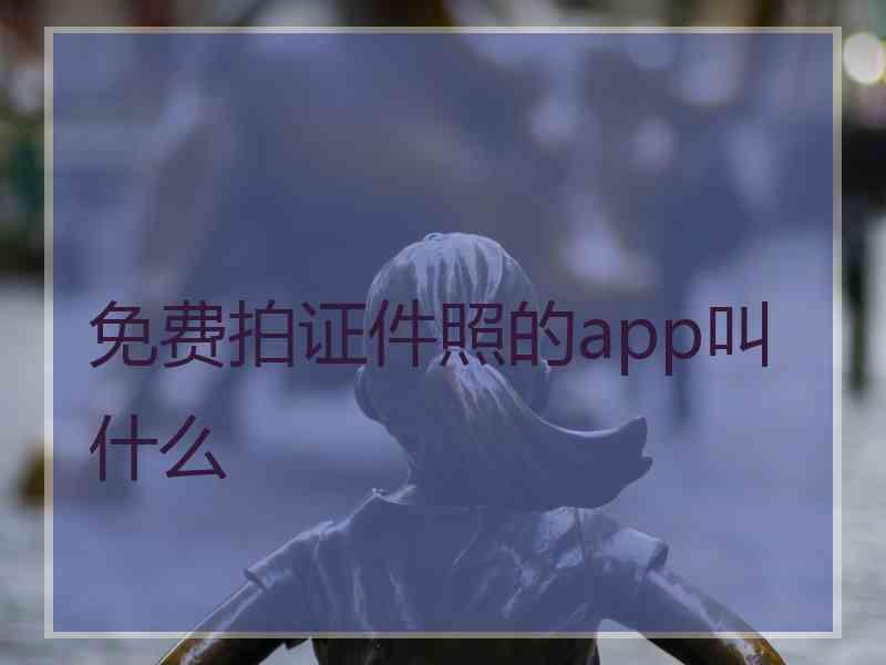 免费拍证件照的app叫什么